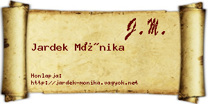 Jardek Mónika névjegykártya